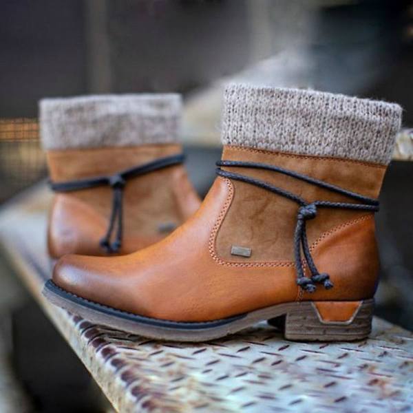 Kvinnor Höst, Vinter Ull Thicken, Ankel Snow Boot Brown 6