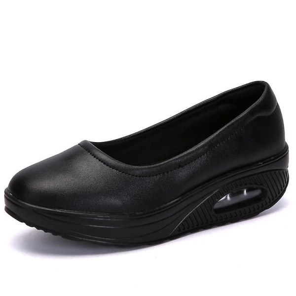 Flats Loafers- Grunda träningsskor, Slip-on Plattform, Balett Sneakers black-C 6