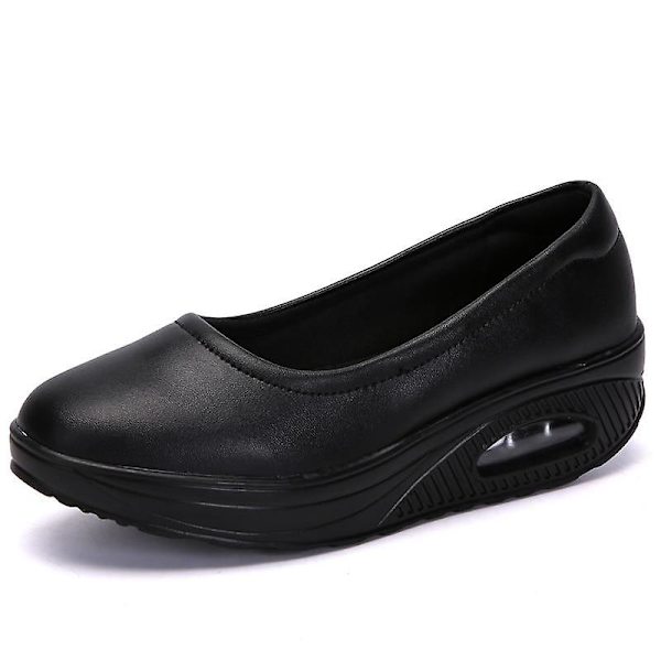 Flats Loafers- Grunda träningsskor, Slip-on Plattform, Balett Sneakers black-C 9