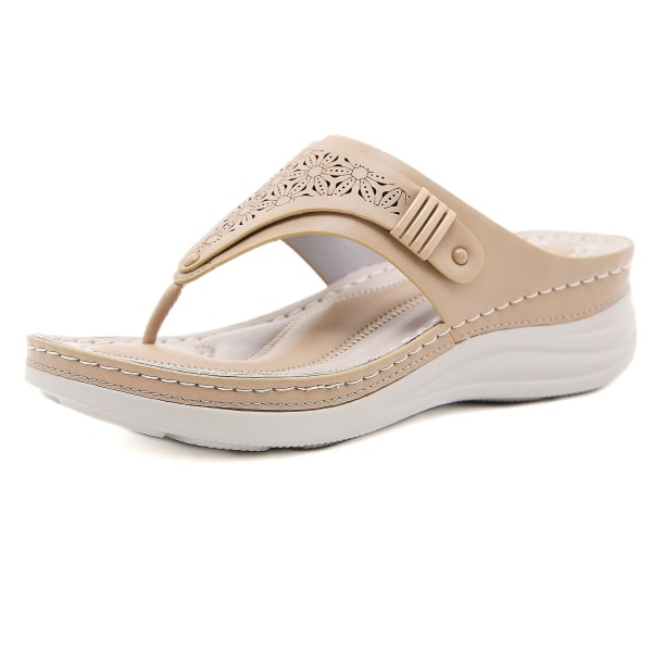 Sommar bekväma mjuka sandaler Beige 37