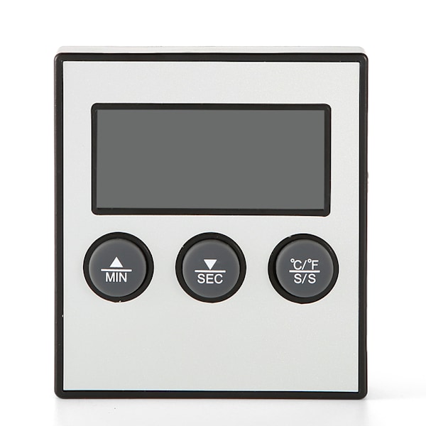 LCD Digital Display Mattermometer Temp Tidvisning med Sond Kök Matlagning Bakning BBQ