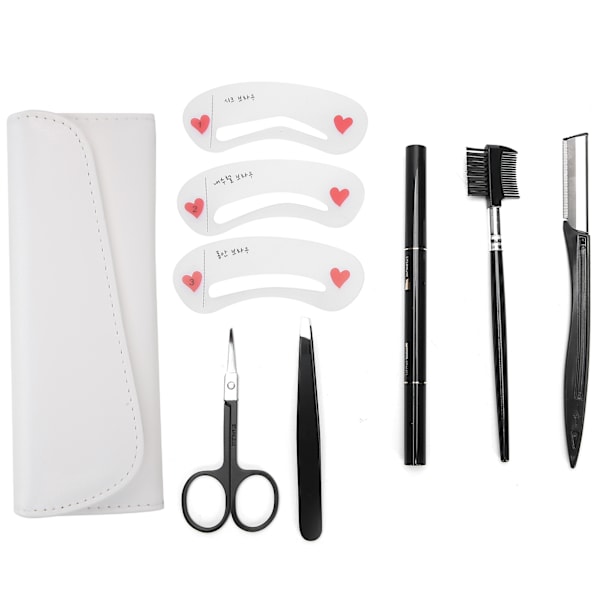 8 st/set Ögonbrynsrakhyvel Trimmer Rakapparat Kam Klämma Penna Kvinnor Sminkverktyg