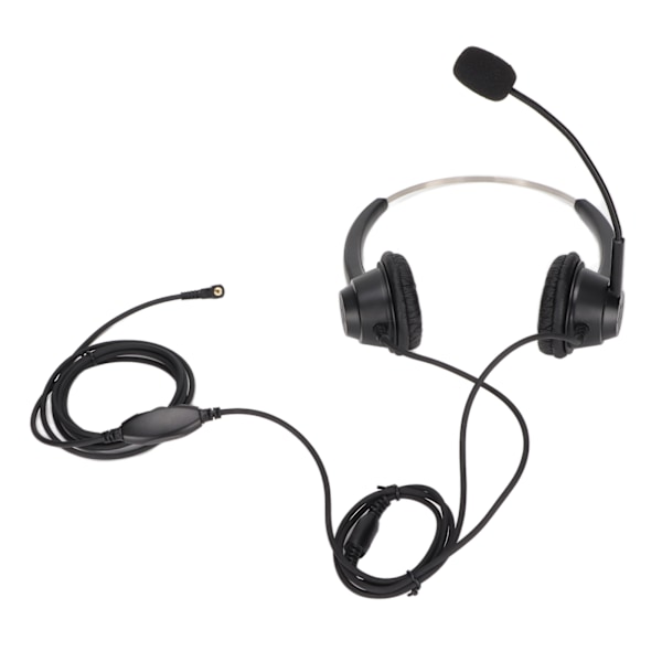 Telefonheadset 2,5 mm-kontakt Brusreducering Binaural Trådbunden Call Center-hörlurar med mikrofon för hemmakontor
