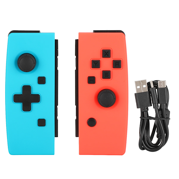 1 Par Vänster Höger Bluetooth Spelkonsol En-knappsanslutning Spelkontroll för Switch (Blåröd)