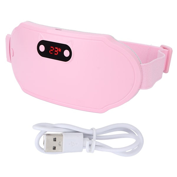 Kvinnor Mens Värmebälte Snabb Varm Kompress 6 Växlar Vibration Elektrisk Midjemassage Rosa