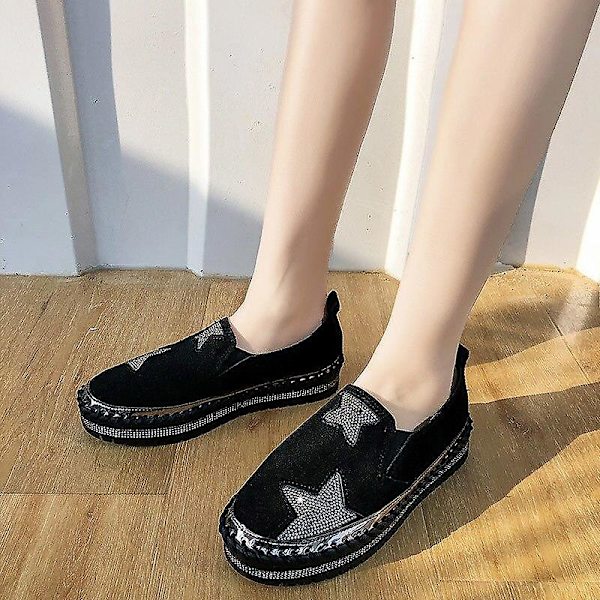 Kvinna Casual Platt Mjuk, Walking Skor Sneaker kaqi 36