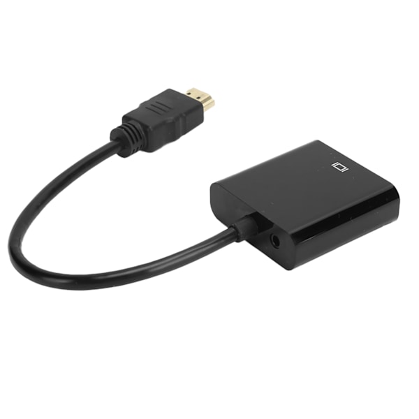 HD Multimedia Interface till VGA Adapter Konverteringskabel för Dator Laptop Monitor Projektor Svart