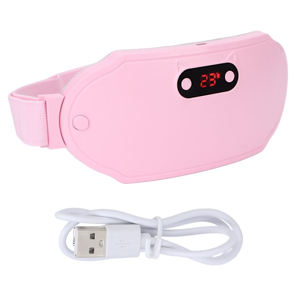 Kvinnor Mens Värmebälte Snabb Varm Kompress 6 Växlar Vibration Elektrisk Midjemassage Rosa