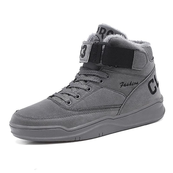 Unisex snöstövlar, vintervarma höga sneakers Gray 38