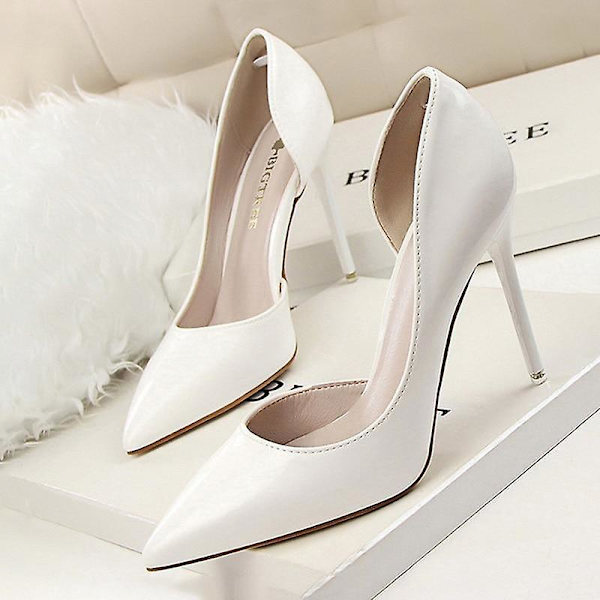 Mode Pumps i Läder för Kvinnor, Stilettskor sliver 39