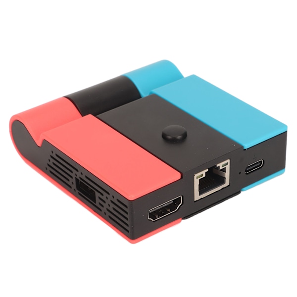 TV-dockningsstation 5 i 1 2USB 45W USB C RJ45 HD Multimedia Interface Gigabit Ethernet Bärbar TV-dockningsstation för Switch Röd Blå