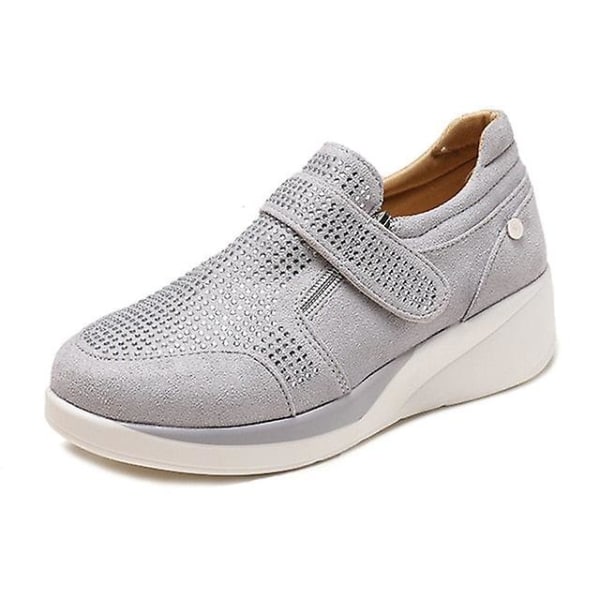 Dam Sneaker, Casual Wedge Flat Shoes silver 43