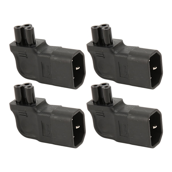 4 st IEC320 C14 till IEC320 C5 Strömadapter 90 Graders Rätvinkel IEC320 C14 Hane till C5 Hona Strömadapter 250V