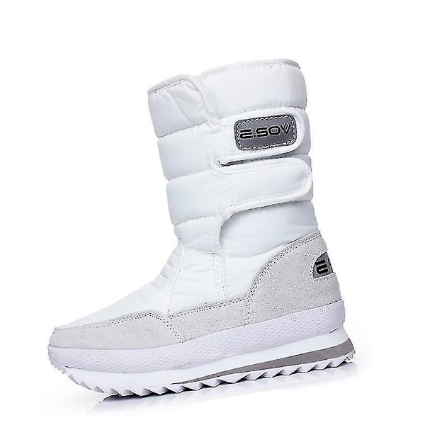 Vattentät kvinnlig snö, vinterstövlar White 44