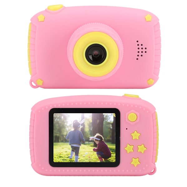 Bärbar Rosa ABS Digital Barnkamera 12MP 2.0-tums HD Färgskärm Presentleksak för Barn