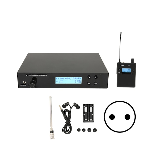 Trådlöst Hörlursmonitorsystem 626?662MHz 90dB 3 Lägen Monitor Öronretursystem för Bandsångare 110?240VEU-kontakt