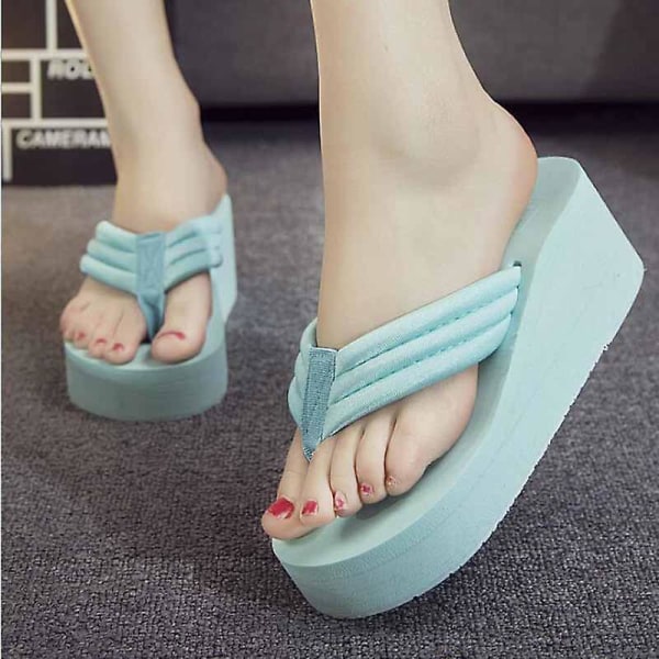 Flip Flops sandal med T-rem för kvinnor Sky Blue 5.5