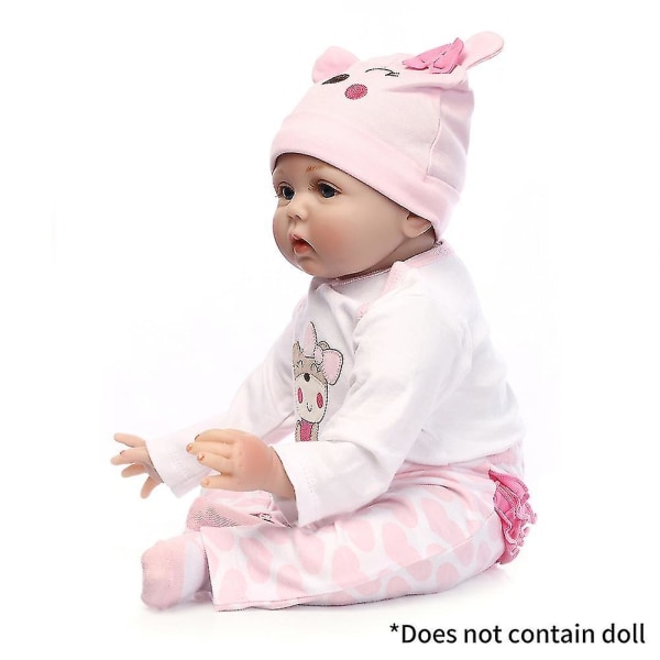 20-22 tum Simulering Baby Lätt att bära Barnleksak Rolig Reborn Doll Kläder Set Nytt D