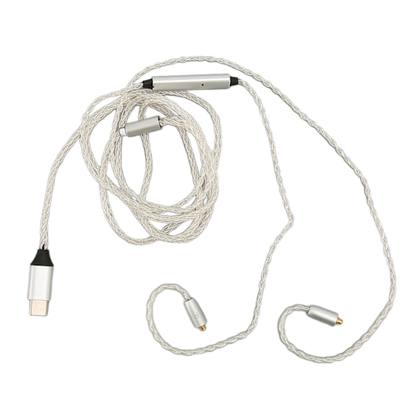 Typ C till för MMCX Kabel Ersättningshörlurskabel med Mikrofon för SE215 SE315 SE535 SE846 för UE900 Vit 1,2m