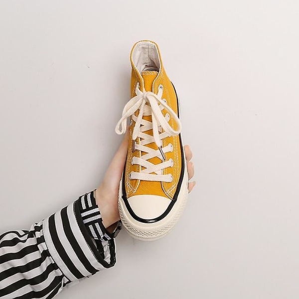 Kvinnor Mode Casual Sneakers Skor Yellow 7