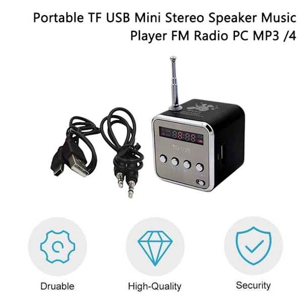 Trådlös Stereo Retro Högtalare Bluetooth Högtalare med LED Digital Display Bärbar FM-radio för Mobiltelefoner Surfplattor Bärbara datorer