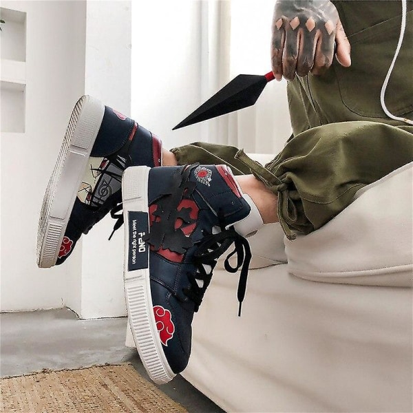 Herr- Casual Sneakers Skor ( set 1) 38 / Black red white