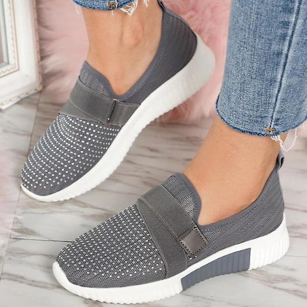 Kvinna Slip På Utomhus Casual Andas Sneakers 7.5