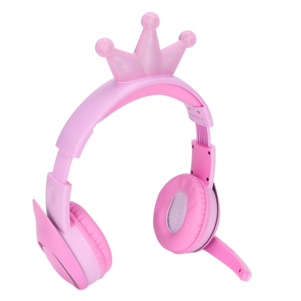 Barn Bluetooth-hörlurar Crown Multifunktionella Trådlösa och Trådbundna Hörlurar för Flickor med Mikrofon för Skolan, Studier, Hemma och Resor