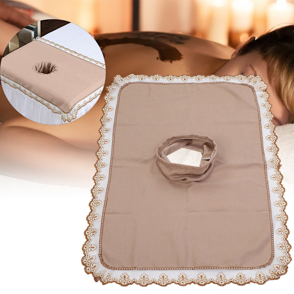 Spa Massagebords Huvudskydd Lakan Sängöverkast med Hål för Skönhetssalong Ljusbrun