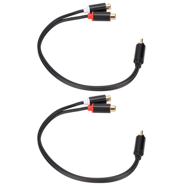 2st RCA Splitterkabel 1 Hane till 2 Hona Stereo Guldpläterad RCA Y Adapterkabel för HDTV Subwoofer