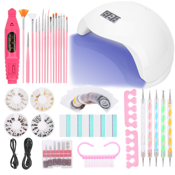 11 Delars Nagelkonstset Torklampa Prickpenna Borr Manikyrkit EU-kontakt 100?240V