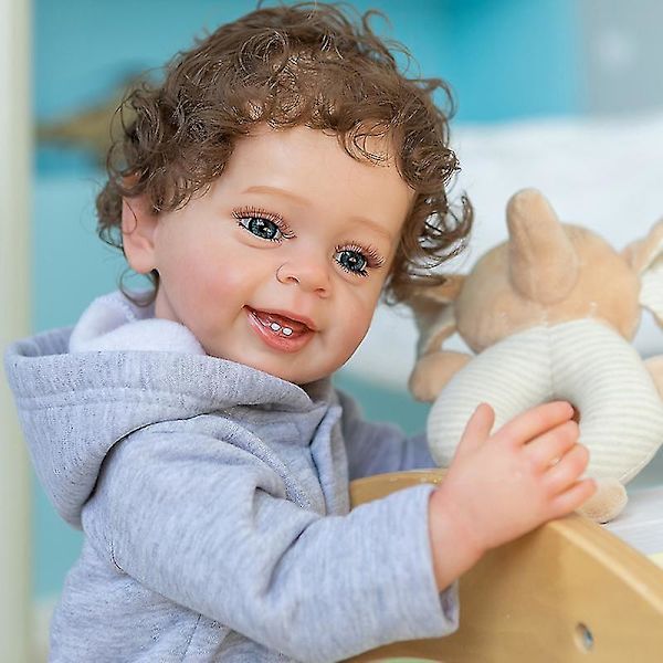 55 cm helkroppsmjuk silikon Real Touch Reborn Baby Boy Doll Yannik Idealiska presenter för barn Badleksak Vattentät