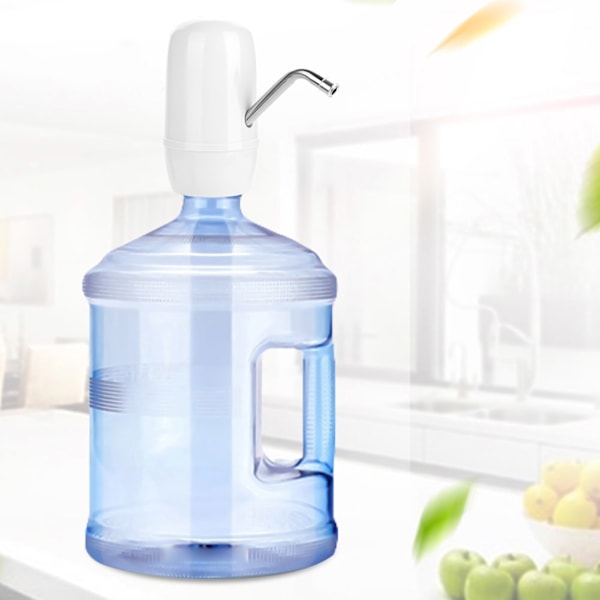 USB Snabbladdning Dubbel Motor Elektrisk Automatisk Flaska Dricksvattenpump Dispenser (Vit)