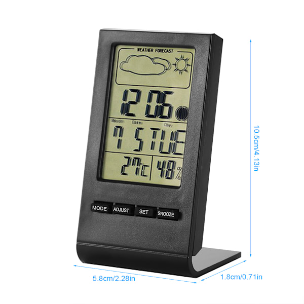 Digital Klocka Termometer Hygrometer Alarm Kalender Timer med Stor LCD-Display