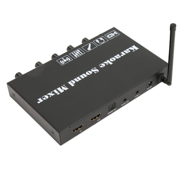 Trådlöst Mikrofonsystem Karaoke Mixer Stödjer HD Multimedia Interface Optiska AUX-utgångar för TV Dator Högtalare Förstärkare 100?240V EU-kontakt