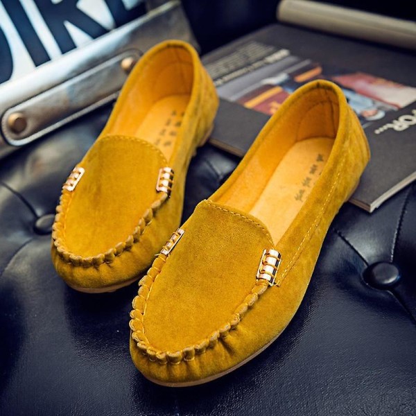 Mjuka Slip-on skor för kvinnor Yellow US 10