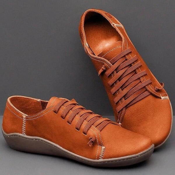 Sneakers för kvinnor Platta skor Orange 42