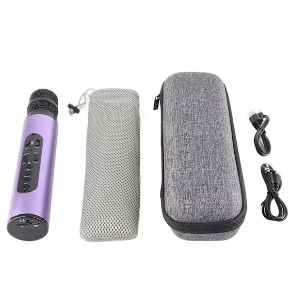 Trådlös Bluetooth Karaoke Mikrofon Portabel Handhållen Mikrofon för Fest Bil Hem Utomhus KTV Lila