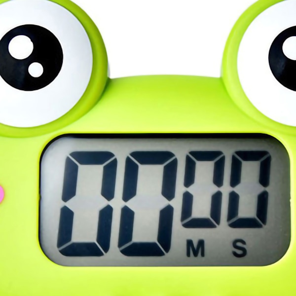 Animal Timer Student Magnetisk Digital Digital 100 Minuters Nedräkningstimer Med Batteri för Kök Skogsgrön Groda