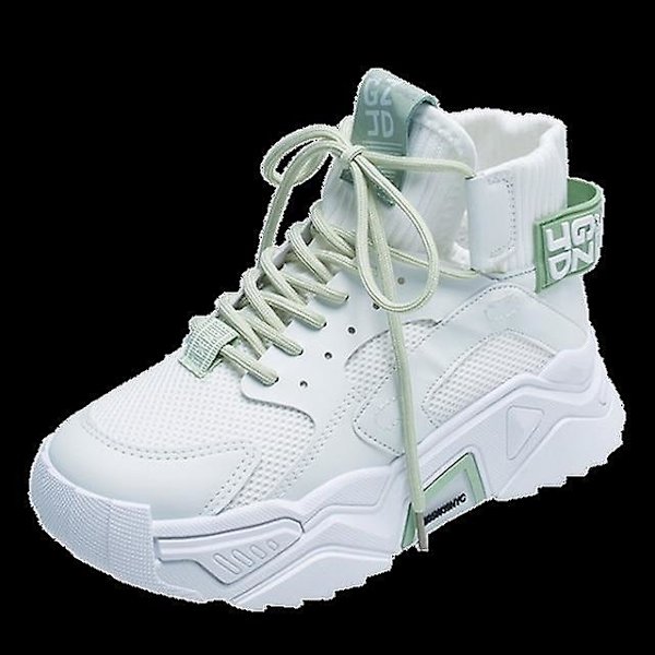 Kvinnor Casual Plattform Mode Andas Tjock sula Tenis Baskets Sneakers green 39