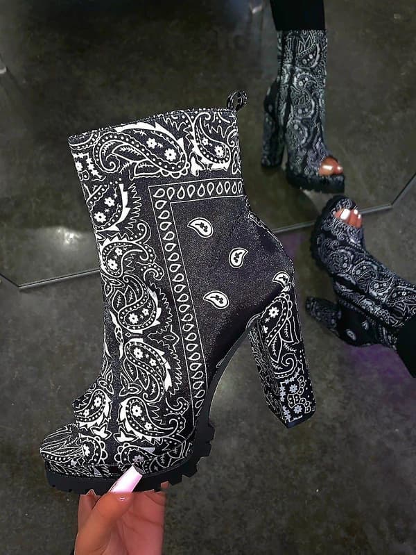 Vinter kvinnor stövlar, mode tå Punk höga klackar Snake Pattern 43