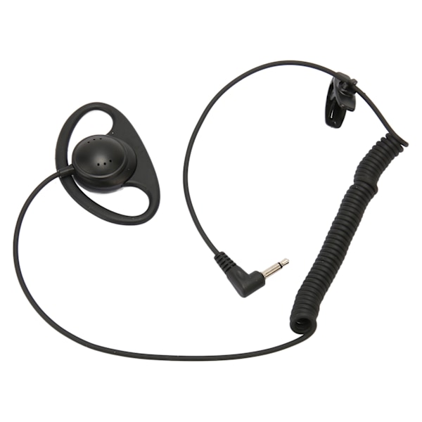 D-formad Enkelsidig Hörlur 3.5mm D-formad Öronkrok Hörlurar med Spiraldesign för Mobiltelefoner MP3 MP4