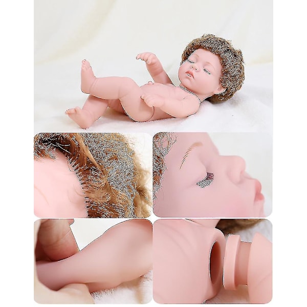 Reborn Baby Dolls Girls Silikon Helkroppsliknande Reborn Doll Sova Anatomiskt Korrekt Tvättbar leksaksdocka Reborn Babies 30cm,pojkbrun A_a