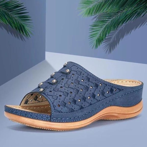 Kvinna sandaler med kilklackar Gray 38