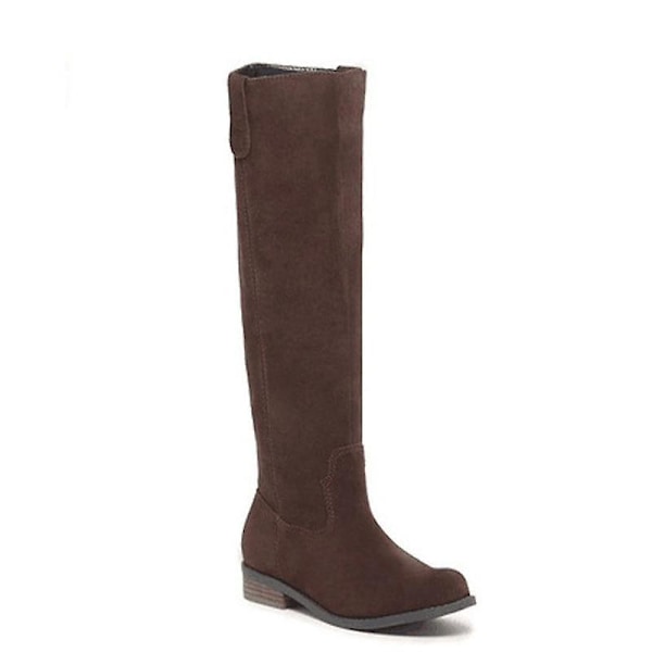 Vintervarm utomhus Låg klack, rund tå, knälånga stövlar beige 41
