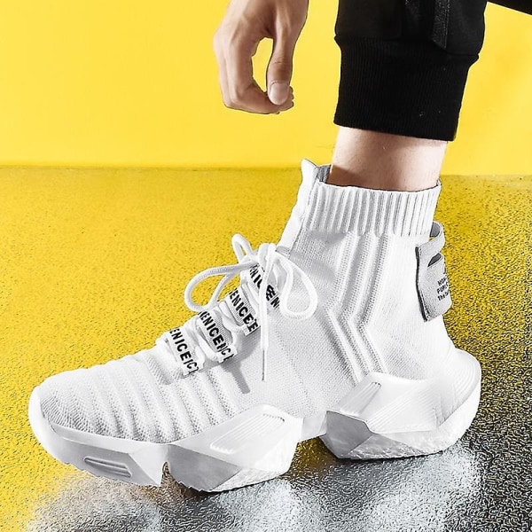 Sock Sneakers för män, halkfria skor black 42