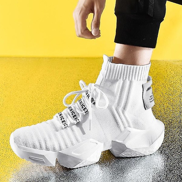 Sock Sneakers för män, halkfria skor black 45