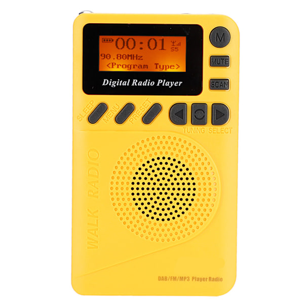 Mini fickradio DAB+FM Stereo Mottagare Digitalradio med MP3-spelare