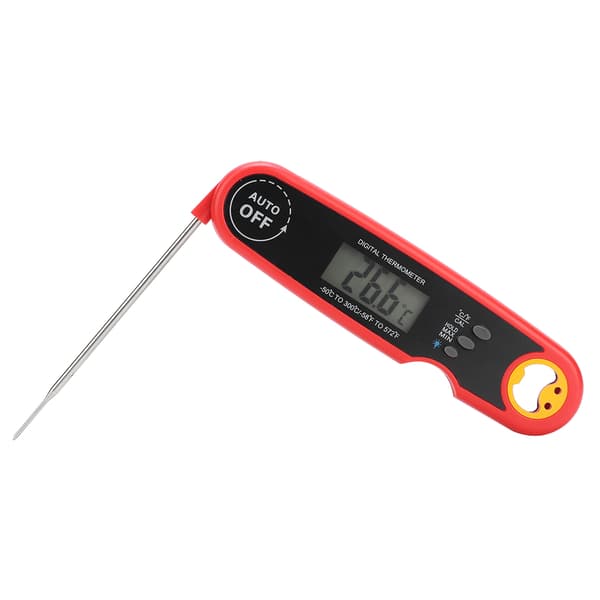 Vattentät Vikbar BBQ Probertermometer Digital Kök Matlagning Temperaturmätare Röd