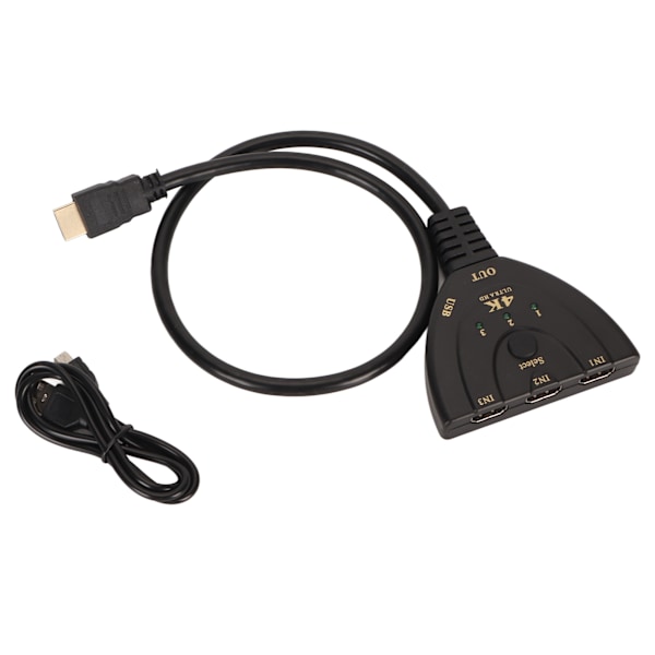 HD Multimedia Interface Switch 3 in 1 ut 4K Stöd 3D 3 Port Video Switcher Selector för PC TV Projektor